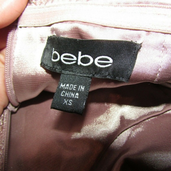 BEBE PINK LACK BANDAGE BODYCON WRAP DRESS SIZE XS - Picture 8 of 8